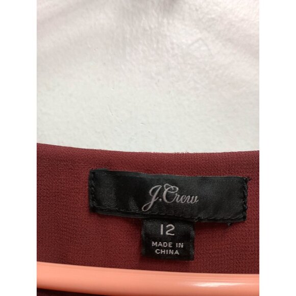 J. Crew Womens Velvet Blouse Top Size 12 Burgundy V Neck Long Sleeve Whimsygoth - Picture 4 of 10